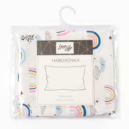 Наволочка LoveLife Радуга 50*70 см, сатин, 100% хлопок  фото 4
