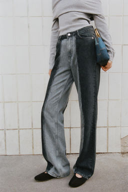 Z1975 WIDE-LEG HIGH-WAIST COMBINED JEANS - Zara фото 11