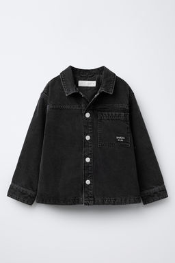 PADDED DENIM OVERSHIRT WITH DETACHABLE HOODIE - Zara фото 2