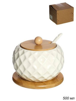 Сахарница с ложкой 500 мл / CF104 /уп 36/ - Галеонтрейд фото 2