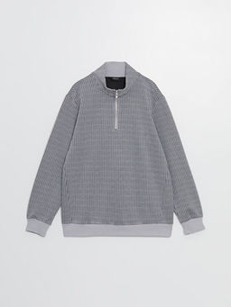 Dik Yaka Uzun Kollu Erkek Sweatshirt