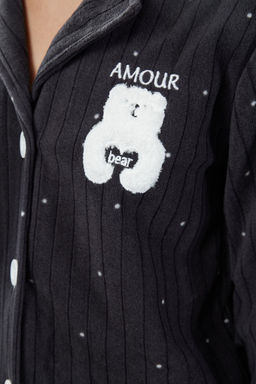 Trendyolmilla Lacivert Puantiyeli Hayvan Bask?l? Polar K?sl?k Orme Pijama Tak?m? THMAW24PT00176 фото 13