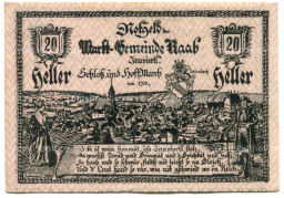 Банкнота 20 геллеров 1920 года Австрия  Рааб (нотгельд)