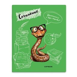 Тетрадь предметная арт. 52182 ДЛЯ СОЧИНЕНИЙ / А5+ 48 л., блок - печать в две краски, мягкий переплёт (2 скобы), выборочный ТВИН УФ-лак/