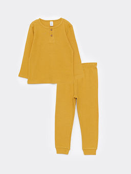 Bisiklet Yaka Uzun Kol Basic Erkek Bebek Pijama Tak?m?