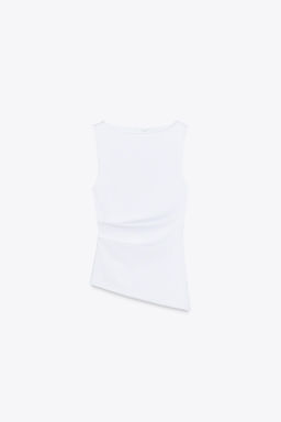 ASYMMETRIC DRAPED T-SHIRT - Zara фото 44