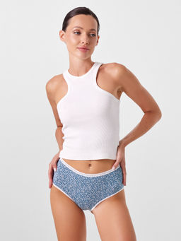 Цена за 2 штуки! Трусы женские макси синие в цветочки цветочки на арктике 412426