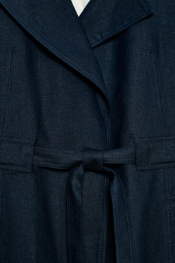 CHAQUETA TRENCH CON LINO CINTUR?N / Marino - Zara фото 10