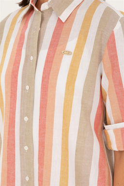 Женская пудровая рубашка с длинным рукавом Неожиданная скидка в корзине - U.s. polo assn фото 7