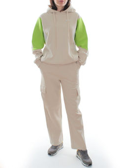 3156/3157 BEIGE/LT. GREEN Костюм спортивный женский (95% хлопок, 5% эластан)