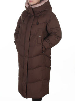 8867 BROWN Пальто зимнее женское (200 гр. холлофайбер)
