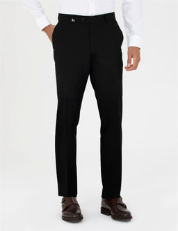 Siyah Slim Fit Kuma_ Pantolon