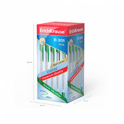Цена за 24 шт. Набор из 4 ручек шариковых ErichKrause R-301 Stick Classic 1.0, цвет чернил: синий, черный, красный, зеленый (в пакете)