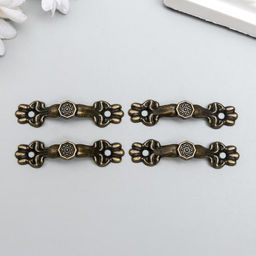 Цена за 4 шт. Ручка для шкатулки металл, набор 4 шт., 4.2×0.7×0.5 см