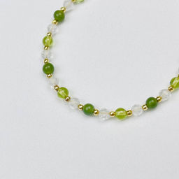 Браслет для Девы из Хризолита,Нефрита и Горного Хрусталя - Радуга самоцветов фото 3