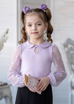 Сильвия, блузка трикотажная сиреневый/122-60-54