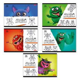 Светоч 16АЛСК4_1_3_9 Альбом для рисования 100 г/м2 A4 29 х 20.5 см 16 л. на скобе 10 шт. 000650 Буки и барабашки