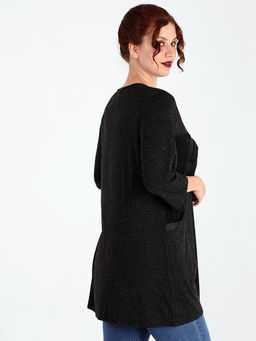Туника женская больших размеров теплая черная - Almond фото 3