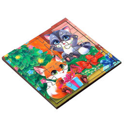 Деревянный пазл «Новый год! Весёлый праздник», 16 деталей