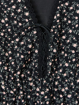 Платье женское черное с цветочным принтом - Mark formelle фото 5