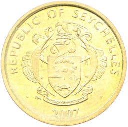 Монета 5 центов 2007 года Сейшелы