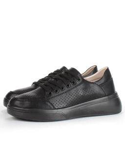 05-PDD180-6 BLACK Кроссовки женские (натуральная кожа)