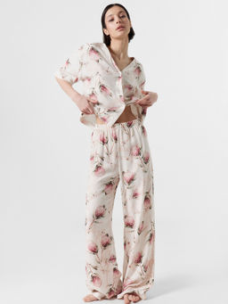 Комплект домашний женский кремовый с цветочным принтом - Mark formelle фото 3