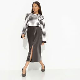 Юбка с разрезом, Откровенно шикарная (коричневый) - Charutti фото 2