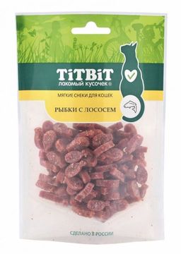 Титбит Рыбки с лососем для кошек (Мягкие снеки) 50 г 1/20 4690538017661