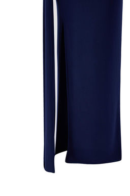 Lacivert Yaka Cut Out Detayl? Maxi Abiye & Mezuniyet Elbisesi TPRSS26AE00002