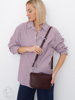 Сумка женская кожаная 1028C wine Polina&Eiterou