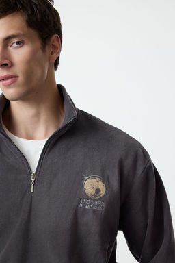 TRENDYOL MAN Antrasit Oversize/Genis Kesim Dik Yaka Anti-Pilling S?cak Tutan/Polar Sweatshirt TMNAW25SW00022 - Trendyolmilla фото 2