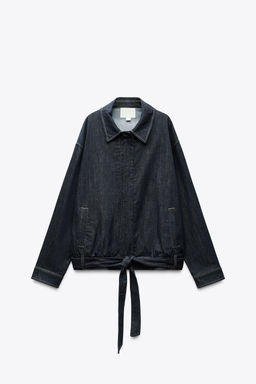 TRF DENIM JACKET WITH BELT - Zara фото 5