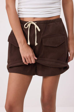 Kahverengi Gabardin Yumusak Tuseli Sort Etek Sort & Bermuda TWOSS26SR00044 - Trendyolmilla фото 3