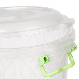 Контейнер для продуктов пластмассовый 3л, д28см, h11см, ручки-клипса (Россия) - Домашняя мода фото 6