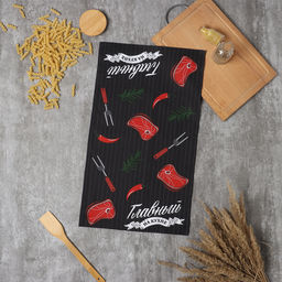 Полотенце кух. Доляна Главный по мясу 35х60 см, рогожка, 100% хл, 160г/м2  фото 7