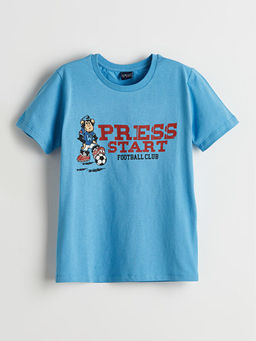 Bisiklet Yaka Nostaljik Maymun Bask?l? Erkek ?ocuk Ti??rt ve ?ort