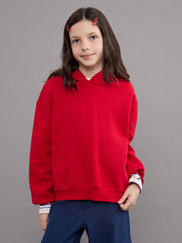 Kap??onlu K?z ?ocuk Kal?n Sweatshirt