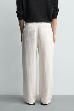 PANTAL?N RELAXED FIT VISCOSA - LINO CINTUR?N / Crudo