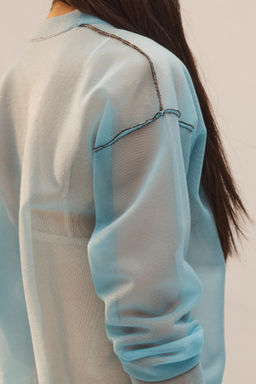 CHAQUETA PUNTO SEMITRANSPARENTE LIMITED EDITION / Azul agua - Zara фото 4