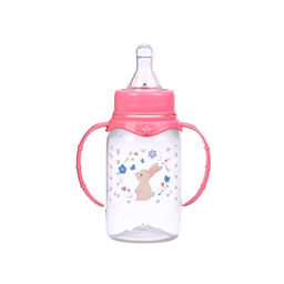 Бутылочка для кормления малыша M&B «Доченька», классическое горло, с ручками, от 0 мес., 150 мл., розовый