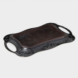 Поднос «Изобилие», 38×25×2.5 см, с ручками, нержавеющая сталь, цвет бронзовый