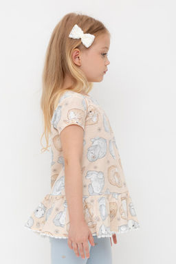 Crockid _ КР 302745/песчаный,зайчики и ромашки к563 блузка (туника) для дев  фото 4