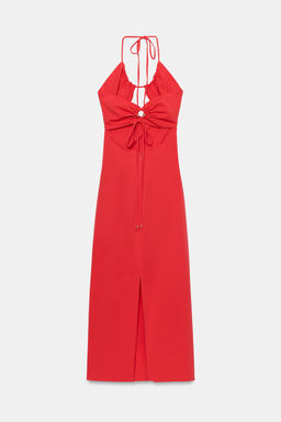 VESTIDO MIDI TUBO DRAPEADO CUT OUT / Rojo - Zara фото 10