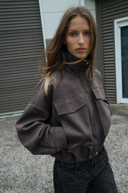 HIGH-NECK BOMBER JACKET - Zara фото 17