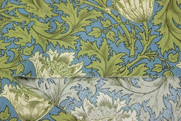 Импорт. хлопок Аллана цв.сине-голубой/оливково-салатовый, ш.1.45м, хлопок-100%, 100гр/м.кв - Купава фото 3