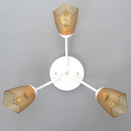 Люстра «Оникс» BayerLux 3×15 Вт E27, белый-коричневый, 50×50×15 см