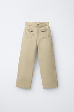 EMBROIDERED POCKET TROUSERS