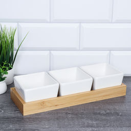 Менажница 3 предмета 220 мл / KT010 /уп 24/ на подставке - ГалеонТрейд фото 2