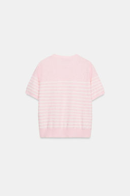 TOP PUNTO RAYAS LENTEJUELAS / Rosa pastel - Zara фото 6